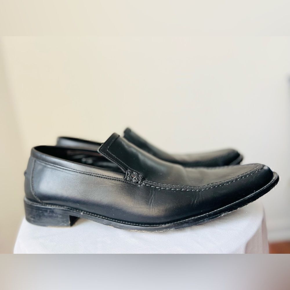 DONALD PLINER MEN’S BLACK LEATHER SHOES SIZE 8.5 - Picture 2 of 9